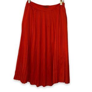 Banana Republic Red Pleated MIDI Skirt Size 0